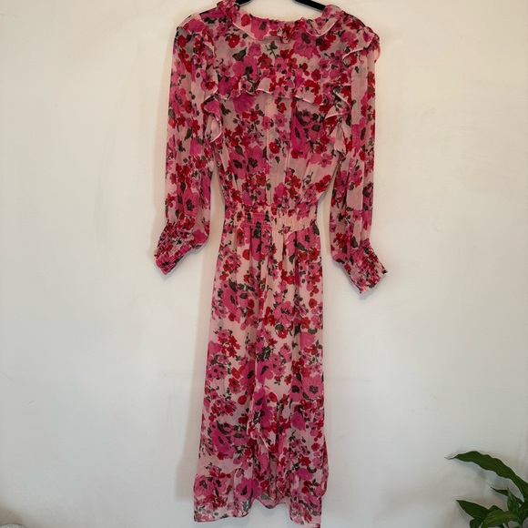 MISA Los Angeles Pink Floral Ruffle Dress XS - Picture 7 of 12